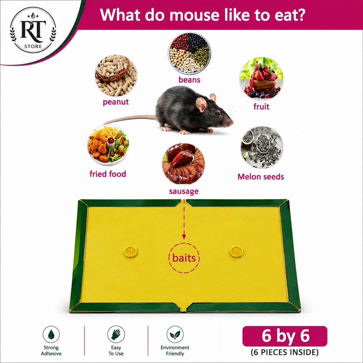 pack of 6 mouse & Rat Glue Trap